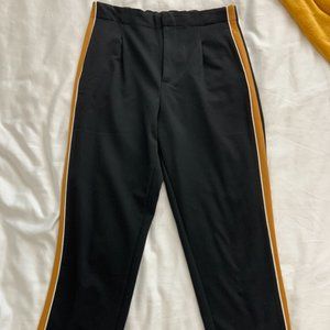 Zara trf trousers with orange stripes down side